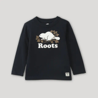 【Roots】Roots小童-炫光系列 海狸LOGO長袖T恤(藍色)