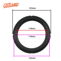 Ghxamp 6.5 inch Speaker Rubber Edge Suspension 153mm Soft Surround Side Speaker Repair Parts For JBL A606 LX400 LX700 2pcs
