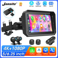 เครื่องบันทึกการขับขี่สำหรับรถจักรยานยนต์, ระบบนำทาง GPS, เลนส์คู่ 4K + 1080P, กันน้ำ IPX7, จอแสดงผล