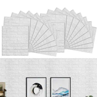 3D Wall Panels 3D PE Foam Brick Look Wall Stickers Waterproof Decorative Wall Art Decor Self-Adhesive Wallpaper For Living Room