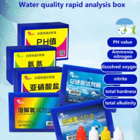 Water Quality Rapid Analysis Test Box Nitrite Ammonia Nitrogen PH Value Dissolved Oxygen Aquarium Fish Tank Aquaculture
