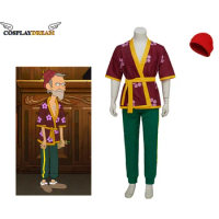 Anime Inside Job Rand Ridley Cosplay Costume Uniform with Robes Pants Hat CEO Rand Ridley Pattern shirt Halloween Carnival Party