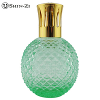 (350ml)大玻璃薰香精油瓶(圓鑽淺綠) 玻璃薰香瓶 薰香瓶 玻璃瓶