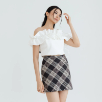 [ HYERIES ] Hanni Top / atasan casual wanita korea / ruffle off shoulder top / sabrina blouse wanita
