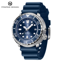 PAGRNE DESIGN Diver Men's Watch 300m Waterproof Mechanical Watch Top Brand Sapphire Glass Automatic Watch Relogio Masculino