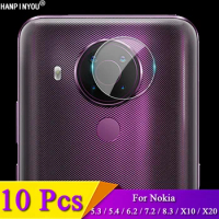 10Pcs For Nokia 5.4 8.3 5G X20 X10 5.3 6.2 7.2 Ultra Slim Back Camera Lens Cover Protector Soft Tempered Glass Protection Film
