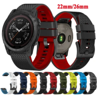 26 22MM Silicone Official Quick Release Watchband Straps For Garmin Fenix 7 7X 6 6X Pro 5 5X EPIX Smart Watch Easyfit Wrist Band