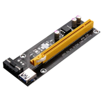 PCI-E 1X To 16X Power Riser Adapter Card USB 3.0 Extension Cable Power Cable GPU Riser Extender Cable Mining For Laptop