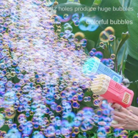Hot Children's 32 hole bubble machine electric bubble gun outdoor parent-child bubble blowing toys without battery bubble water