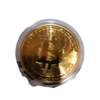 Bitcoin koin fisik replika/peragaan + bonus token crypto 1 BTC / 1 ETH imitasi