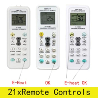 21Pcs Universal A/C air Conditioner K-1028E Remote Control Compatible for LG Hisense Panasonic Midea Hitachi Samsung （1000 in 1）