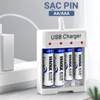 Sạc pin cho pin AA / AAA khe cắm 4 viên pin độc lập sạc nhanh có đèn led báo sạc