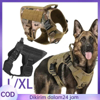 Harness Anjing Tactical Premium Anti Tarik dengan D-Ring Kuat untuk Anjing Besar