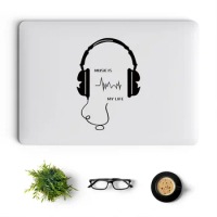 Music DJ Headphone Laptop Sticker for Macbook Pro 16 Retina Air 13 15.6 Inch Mac Cover Skin Acer Notebook Chromebook Vinyl Decal