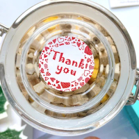 100Pcs Thank You christmas stationery personalized DIY Vintage Handmade Stickers Label Sticker Gift Cake Baking Sealing 35MM