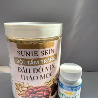 BỘT TẮM DƯỠNG DA SÁNG DA TẨY TBC ĐẬU ĐỎ MIX THẢO MỘC kèm b1