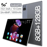 2024 New Android 12 10.1 Inch Snapdragon 860 8GB RAM 128GB 4k HD Screen Tablet 5G Dual SIM Card With WIFI