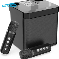 Dual Microphone Karaoke Machine for Adults and Kids Portable Bluetooth PA Speaker System with 2 Wireless Microphones for Home