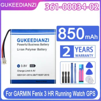 GUKEEDIANZI Replacement Battery 361-00034-01 361-00034-02 850mAh For GARMIN Fenix 3 HR Running Watch GPS