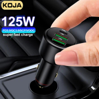 3 Port USB-C Car Charger 125W Quick Charge 3.0 65W Super Fast Charging PD Type-C 30W For IPad Huawei Xiaomi OPPO Iphone 12 13