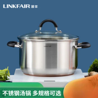 Soup pot steamer household stainless steel stew pot gas induction cooker universal multi-bottom pot 24cm cookware Stock Pots