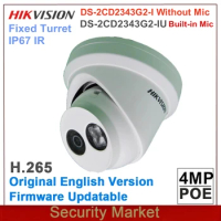 Original Hikvision DS-2CD2343G2-I And DS-2CD2343G2-IU 4MP POE CCTV IR Fixed Turret Network Camera
