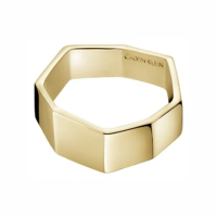 【Calvin Klein 凱文克萊】Origami系列銅金色戒指-6/7/8(ck戒指)