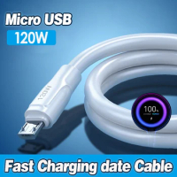 120W 6A Micro USB Cable Fast Charging Cable For Samsung Huawei Xiaomi POCO VIVO Mobile Phone Power Bank Tablet Charger USB Cable