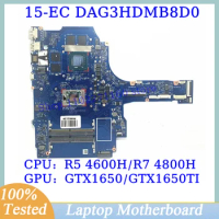 DAG3HDMB8D0 For HP 15-EC With R5 4600H/R7 4800H CPU Mainboard GTX1650/GTX1650TI Laptop Motherboard 100% Full Tested Working Well