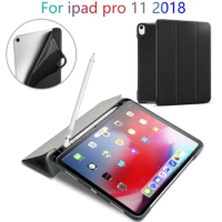 For Ipad Pro 11 2018 Case with Pencil Holder, Smart Soft TPU Funda for Ipad Pro 11 inch 2018 Capa Auto Sleep