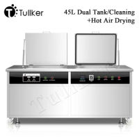 Tullker Dual Tank Ultrasonic Cleaner Rinse Filter Dryer System Aircraft Engine Cylinder Head Ultrasound Clean Oil Rust Remove