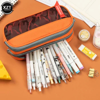 Double Zipper Pencil Case Students Pencil Cases Big Pen Bags Storage Box Boy Girl Kid Large Capacity School Stationery Supplies