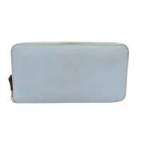 【二手名牌BRAND OFF】HERMES 愛馬仕 藍色 Epsom牛皮 Silk In Classique 拉鍊長夾 Z刻