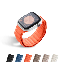 【General】Apple Watch 磁性鏈紋錶帶 適用蘋果手錶 42/44/45/49mm - 艾瑪橙(手錶 錶帶)