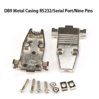 1 PCS DB9 Metal Shell RS232 Serial Port Shell Nine Pin 9P Plug Iron Shell Communication Interface Adapter