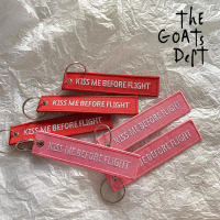 The Goats Dept - Kiss Me Before Flight Plane Tag Keychain Original / tgd813 gantungan kunci tas mode