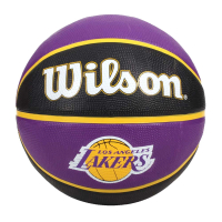 【WILSON】NBA隊徽系列 湖人隊橡膠籃球#7-訓練 室外 7號球(WTB1300XBLAL)