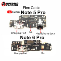 For Xiaomi Redmi Note 5 6 Pro USB Charger Dock Charging Port Connector Mic Microphone Flex Cable For Redmi 4X Repair Part