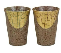 九谷燒 酒杯（一對酒杯）- 金箔彩 - 茶杯 燒酎杯 清酒杯 茶杯）- 禮盒包裝 - 平行進口