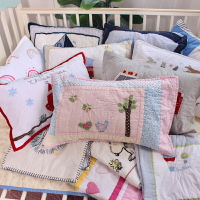 純手工絎縫 兒童可愛枕套純棉嬰兒枕頭套 全棉貼布卡通枕套枕頭套