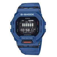 CASIO 卡西歐 G-SHOCK 藍牙連線 輕巧電子腕錶 母親節 禮物 49.4*45.9mm / GBD-200-2