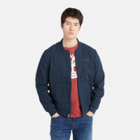 【Timberland 官方旗艦】男款深寶石藍帆布飛行外套(A6R1N433)