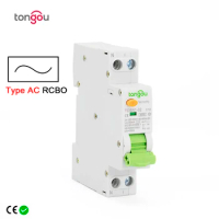 RCBO C Curve B Curve Type AC 6KA 18mm 16A 25A 10mA 30mA Residual Current Circuit Breaker with Over Current &amp; Leakage Protection