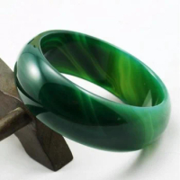Natural Green Fashion Accessories Jade Bangle Bracelet Charm Jadeite Jewelry Hand Carved Round Bangle for Baby Men Women 46-52mm