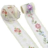 (2Yards/pack) 8 9cm Rose Embroidery Lace Clothing Textile Sewing Fabric Accessories Curtains Home Pa