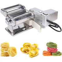 Shule Electric Pasta Maker with Motor Automatic Pasta Machine with Hand Crank and Multifunctional Rollers