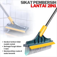 Alat Sikat Dorong Lantai Wiper Pembersih Lantai Dinding Kamar Mandi Gagang Panjang Multifungsi 2IN 1