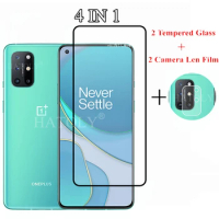 4 in 1 Tempered Glass For OnePlus 8T Screen Protector Camera Lens Film For OnePlus 8T Glass For OnePlus 8T 1+9R Nord N100 N10 5G
