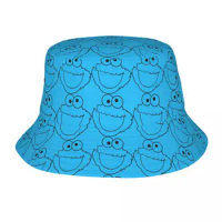Woman Bucket Hat Cookie Monster Face Hot Summer Headwear Packable Vacation Fishing Cap Session Hats Birthday Gift