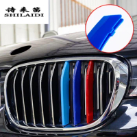 Car Styling For BMW X1 E84 F48 Accessories Head Front Grille For M Sport Stripes Grill Covers Cap Decoration Frame Auto Stickers